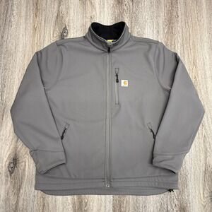 Carhartt Crowley Jacket Mens XL Gray Soft Shell Fleece Lined 102199 022